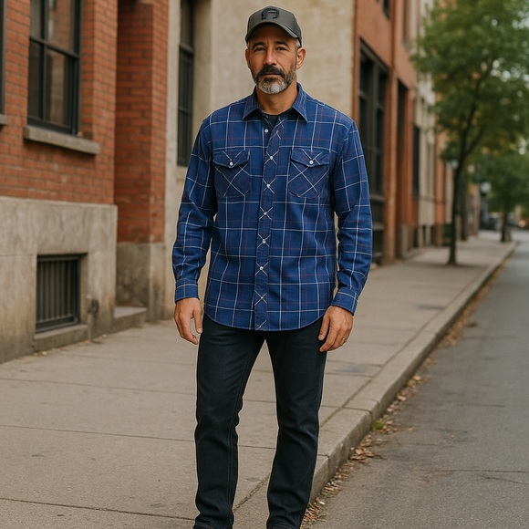 VINTAGE Youngbloods Authentic Western Plaid Pearl-Snap XL - Picture 13 of 13